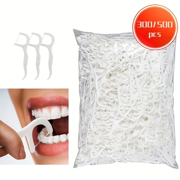 300/500pcs Dental Floss Picks for Deep Cleaning
