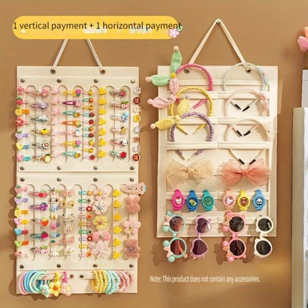 2pcs Wool Felt Hair Accessory Organizer -