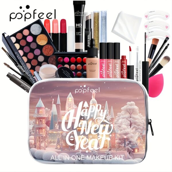 POPFEEL 2025 New Year's Surprise Makeup Gift Set - Complete Cosmetic Collection with Creamy Textures, Mixed Shades