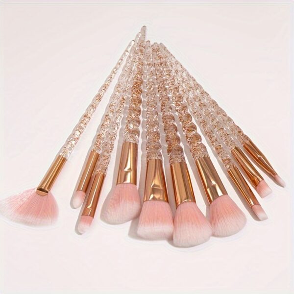 10pcs Elegant Crystal & Rose Golden Makeup