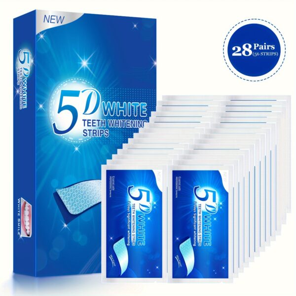 56pcs 5D Teeth Whitening Strips Kit: Safe,