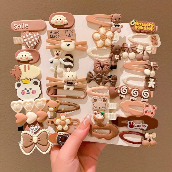 10/14/24pcs Brown Hair Clip Girls Autumn/Winter Style