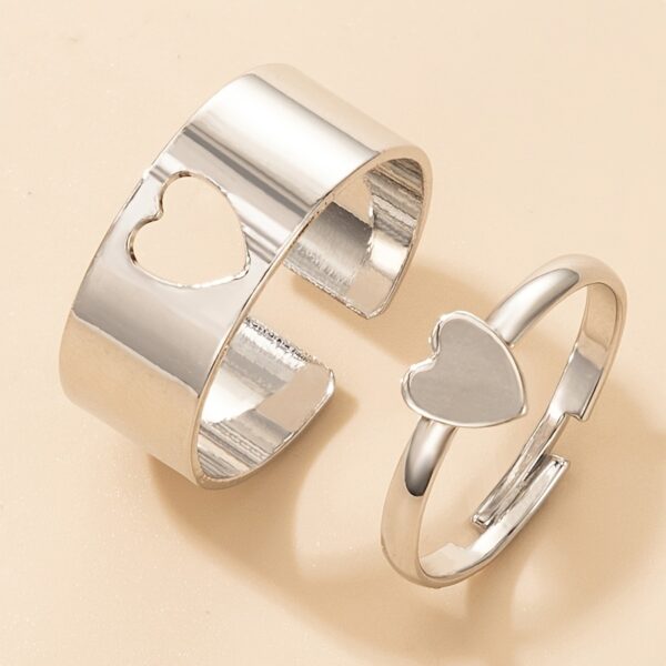 Ring set creative hollow ins personality punk style couple ring pair ring
