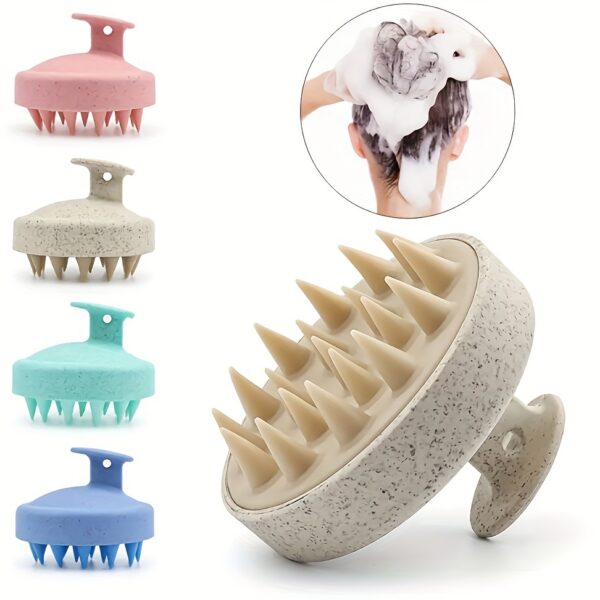 1pc Wheat Straw Scalp Massager Shampoo Brush, Soft Brush For Hair Cleaning, Exfoliating, Scalp Massage, Convenient And Comfortable For Home Use, Suitable For Men, Women, Can Be  For Both Wet And Dry Hair, Great For Hair Salons