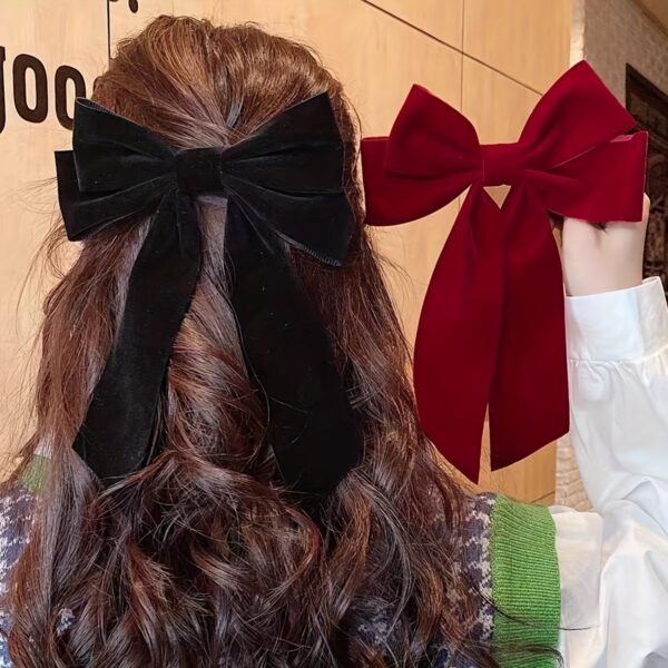 1pc Velvet Bowknot Shaped Hair Clip Elegant