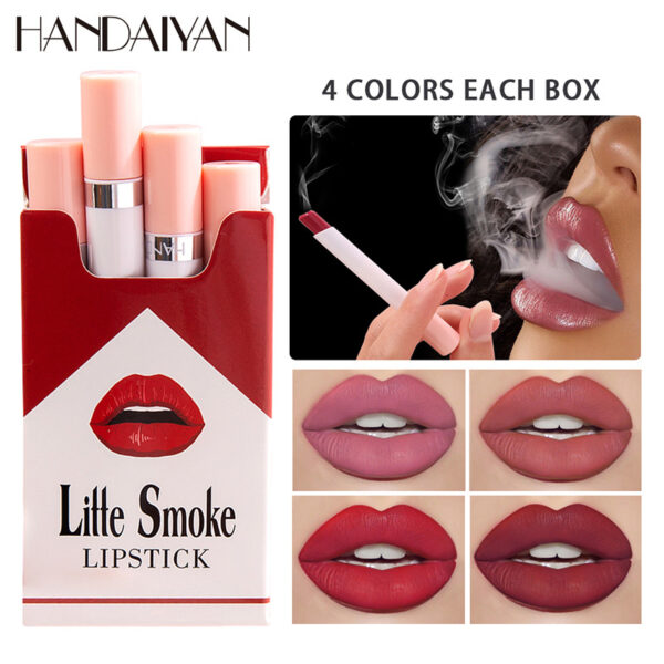 Handaiyan 4Pcs Cigarette Lipstick Kit Matte Waterproof