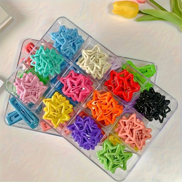 20/40pcs Assorted Colorful Star-Shaped Alloy Hair Clips