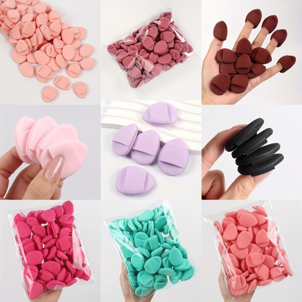 100pcs Mini Finger Air Cushion Puff, Latex-Free