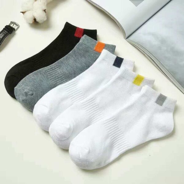 5 Pairs Men's Socks Luck Socks Colorblocked Breathable Socks Comfortable Men's Short Socks