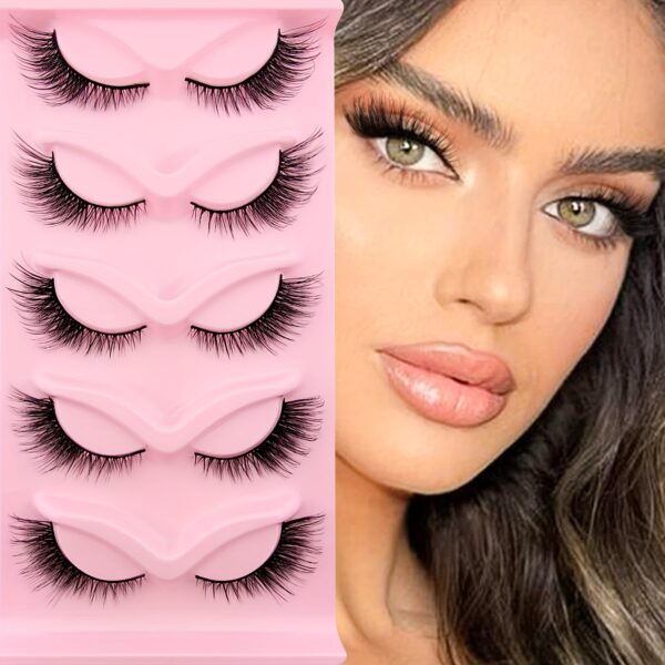 5pcs Cat Eye & Natural Fluffy False