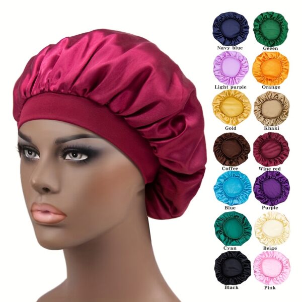 Fashionable Wide-Brimmed Shower Cap for Women, Suitable for Chemotherapy And Hair Care, in Classic Solid Colors from Europe And America.