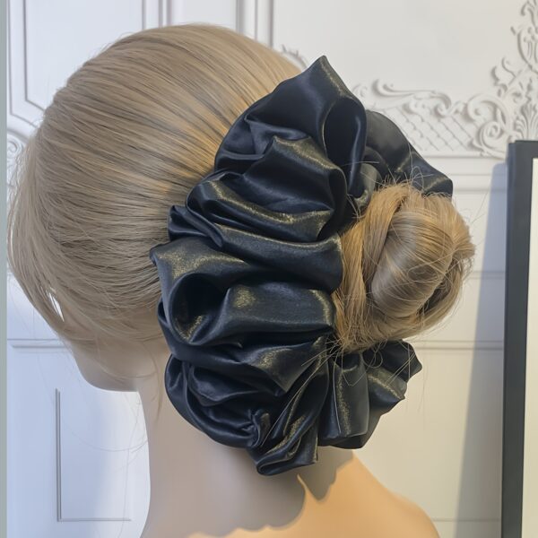 1pc Elegant Solid Color Hair Scrunchies, Large