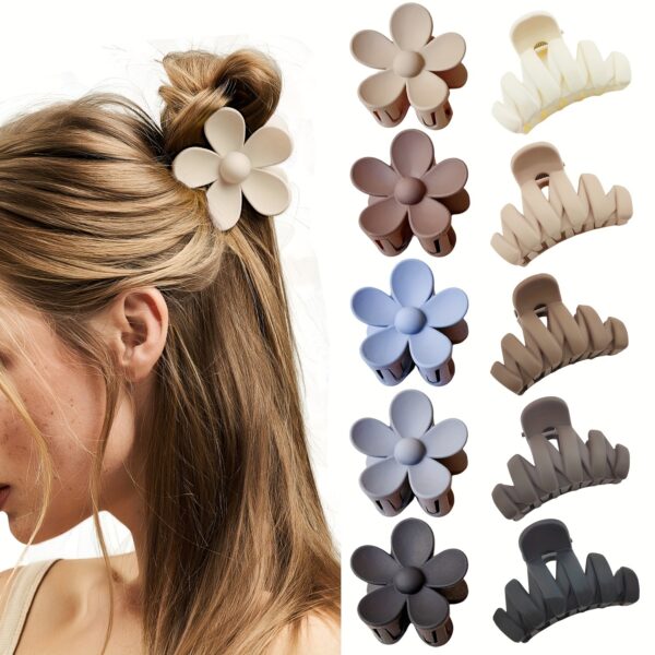 5-Pack ZHENZHUACC Flower Hair Claw Clips for