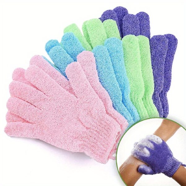 2/4/6/9pcs Colorful Exfoliating Gloves, Bath Gloves for Shower, Double Sided Exfoliating Gloves, for Spa, Massage And Body Scrubs, Body Scrubber Bathing Accessories Christmas and Halloween gifts
