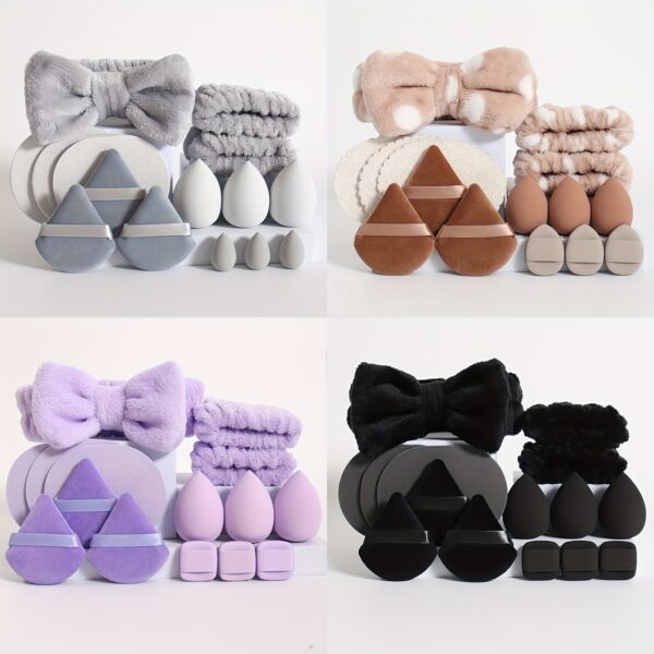 15pcs makeup tool set, 1 hair tie