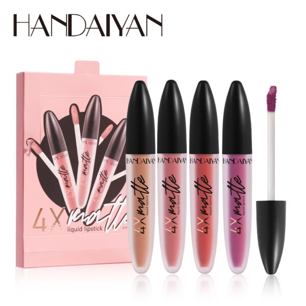 Handaiyan 4Pcs Matte Lip Gloss Suit Matte