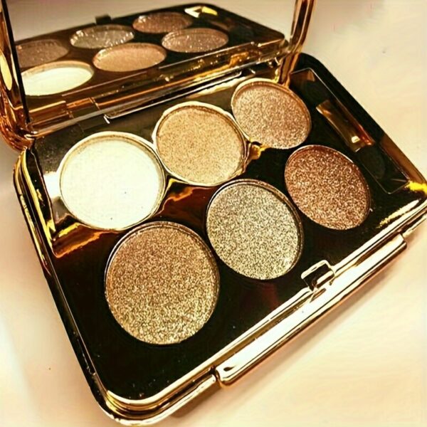 6 Colors Golden Sparkling Eyeshadow Palette With
