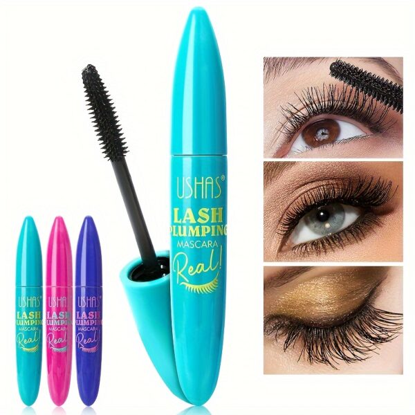 Waterproof Mascara, Curly, Thick, Natural, Not Smudged Mascara, Black Lengthening Mascara, Long-Lasting No Flaking Eyelashes All Day