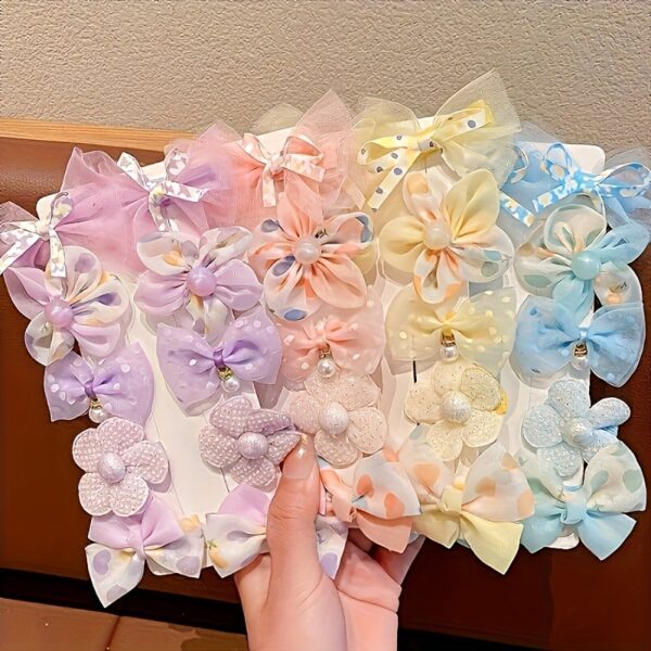10pcs Candy Color Hair Barrettes Bowknot Shaped