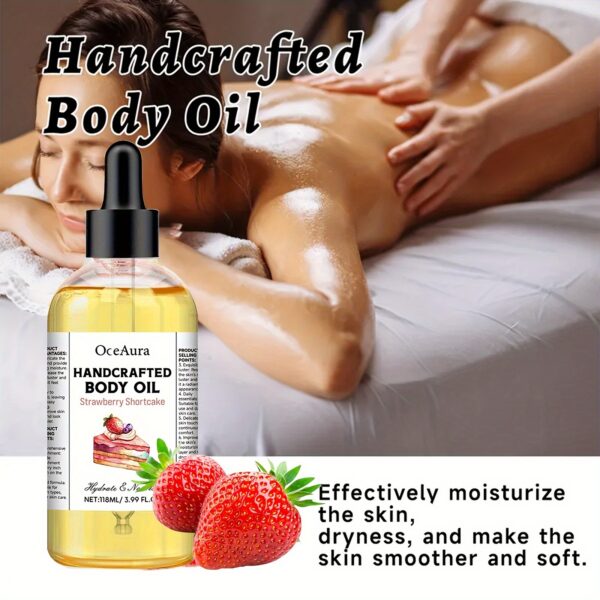 Strawberry Bliss Body Oil - 105ml | Hydrating & Softening with Coconut, Olive & Glycerin | Fragrance-Free for Sensitive Skin