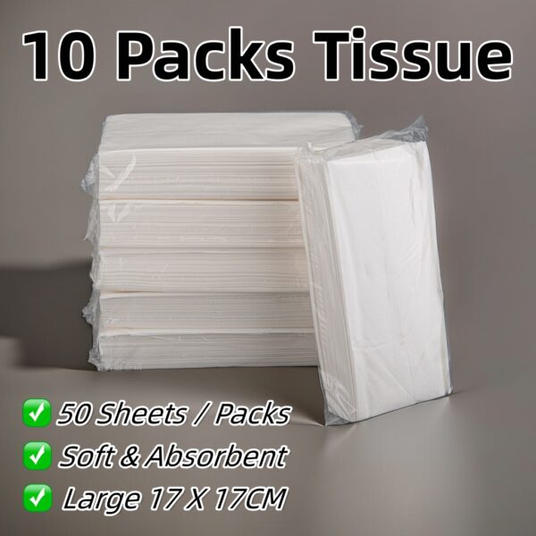 10 Packs Tissue Simple And Convenient Household Toilet Tissue 1Pack 50 Sheets  Practical And Affordable Type Of Toilet Paper, Living Room Bedroom Kitchen Bathroom Suitable For A Variety Of Scenarios.,Kitchen,Bathroom,Home,Household Suppliers