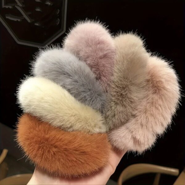 6 Pcs Pom Pom Hair Ties, Fuzzy