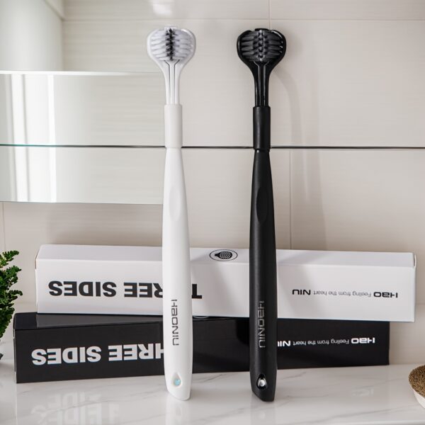 Unisex-Adult Soft Bristle Toothbrush, Compact 3-Sided Manual