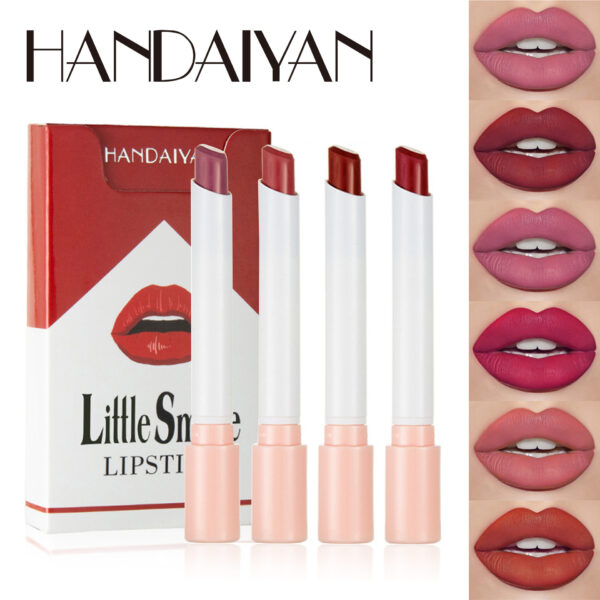 HANDAIYAN-4Pcs Lipstick Set Matte Lipstick Long-lasting Waterproof