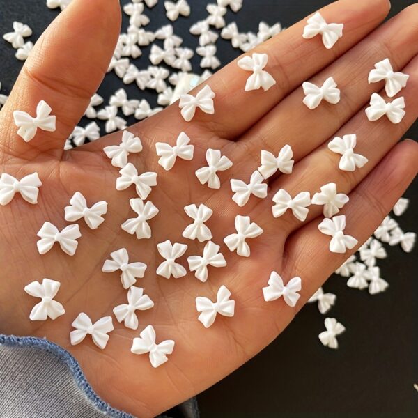 50 Pcs/bag Colorful Resin 3D Bow Nail