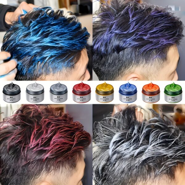 Hair Color Wax Temporary Styling Hair Wax, Natural Stereotypes Not Stiff, Easy To Wash, For Daily Styling, Can Mix Your Own Colours For Theme Carnival Festival, Halloween Dressing Party Use, Carnival/Mardi Gras/Masquerade