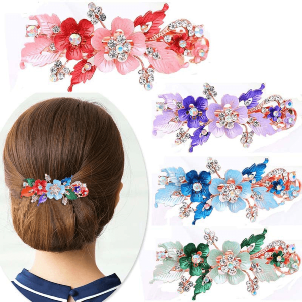 Women Rhinestone Inlaid Hairpin Flower Butterfly Hair