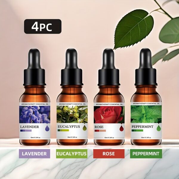 4pcs 10ml/bottle, Diffuser Aromatherapy Essential Oil, Car