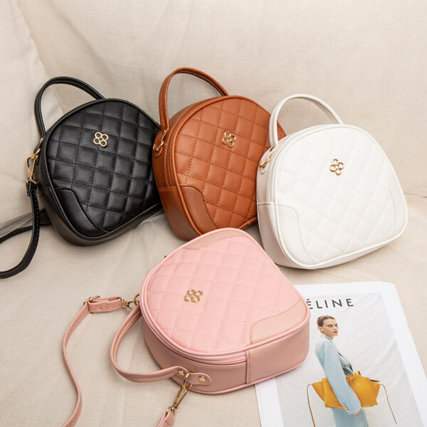 Women'S Sweet Handbags Shell Bag Semi-Circle Women'S Shoulder Bags Flower Logo Women'S Crossbody Bags Leather Women'S Bags