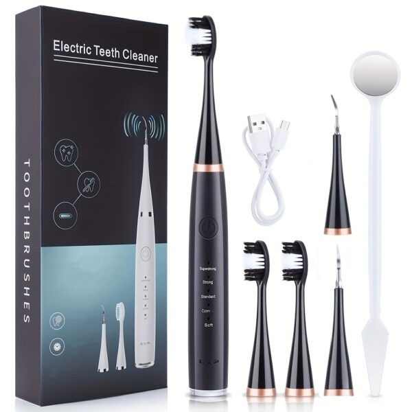 Six-In-One Electric Toothbrush Kit Designed for Portability,