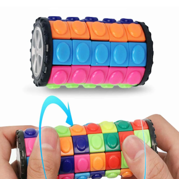 1pc Educational Pyramidal Magic Cube Twist Puzzle, Corn Shape Rotational Creativity & Stress Relief Toy