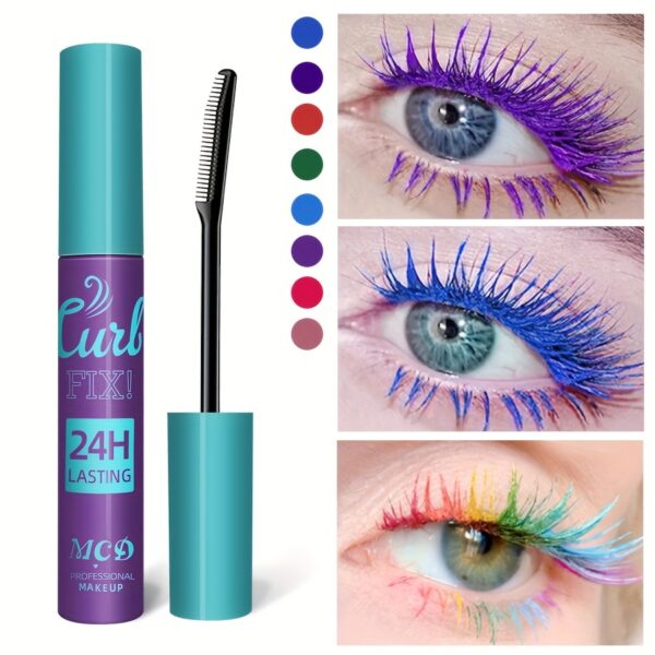 Colorful Slender Mascara Waterproof Fast Drying Curling Eyelashes Extension Multicolor Lashes Makeup Stage And Performance Makeup, Ideal For Mardi Gras For Music Festival