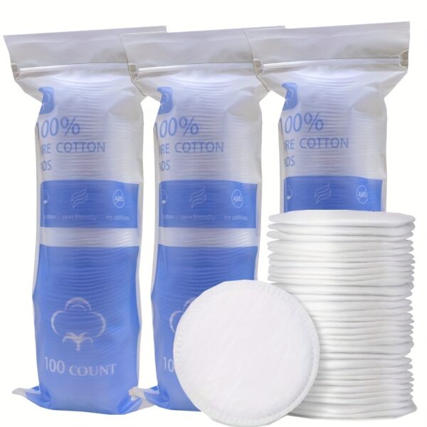 100pcs/Pack Pure Cotton Round Cotton Pads, Ultra-Soft