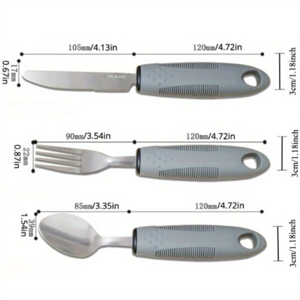 2/3 Pcs Tableware Set, Anti-Fall Tableware, Special Spoons And Forks For The Elderly And Disabled