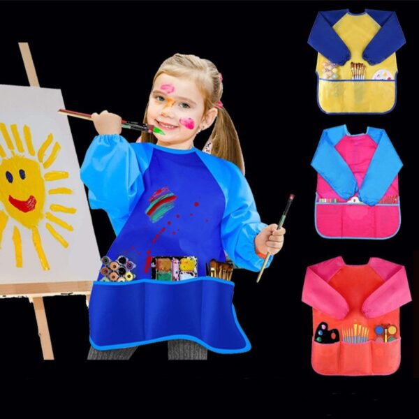 1pc Children's Waterproof Smock, Baby's Painting Long Sleeve Apron, Drawing Clothes