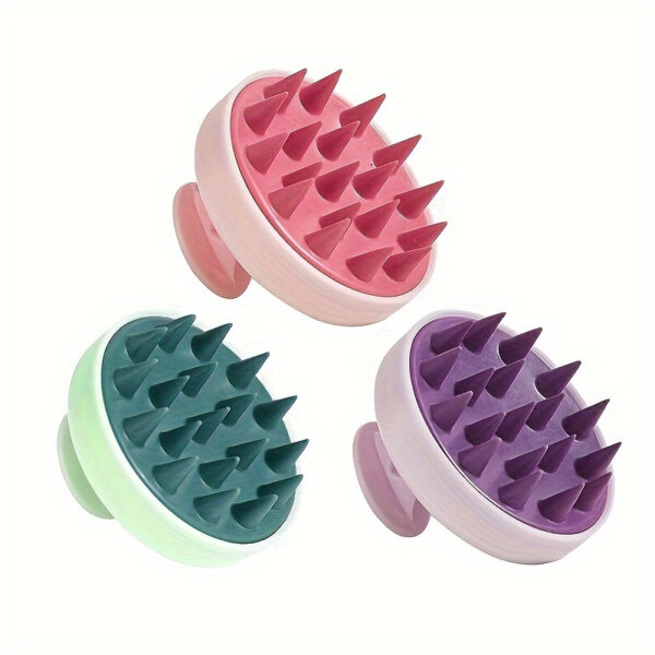 Soft Silicone Scalp Massager and Shampoo Brush - Gentle Exfoliating Hair and Skin Cleanser, Comfortable, Removes Dead Skin - Available in 3 Colors, Scalp Massager