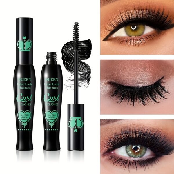 Long-Lasting Waterproof Mascara with Fine Brush and Natural Extension, Volumizing and Thickening Lashes for Beautiful Eyes Plant Squalane Formula