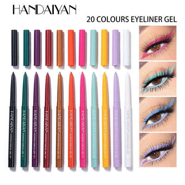 HANDAIYAN—20-Color Gel Eyeliner Non-Fading Eyeliner Waterproof Eyeliner