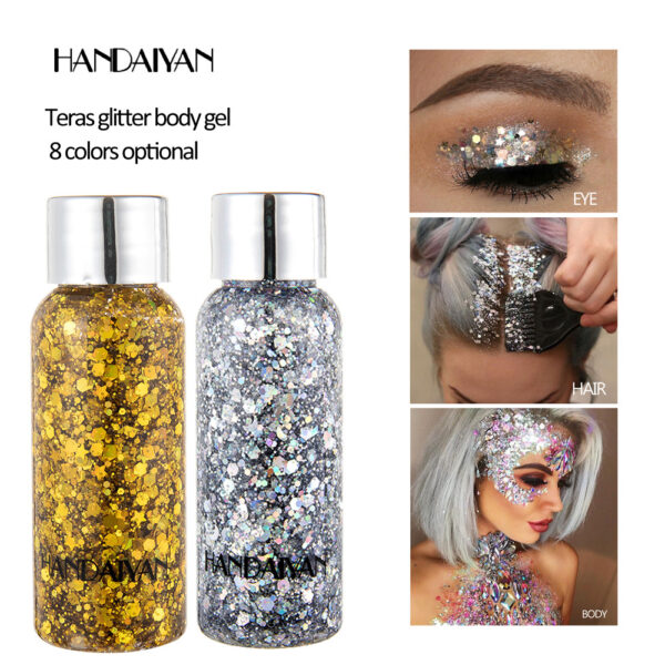 HANDAIYAN--9 Colors Of Sequined Eye Shadow Eye Gel Stage Makeup Laser Sequins Sparkling Body Gel