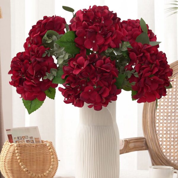 1Pcs Artificial Hydrangea Flower Bouquet For Wedding Decor, Home Vase Ornament, Dining Room, Bedroom, Bridal Hand Bouquet, Wrist Corsage, Party, Birthday, New Year Gift