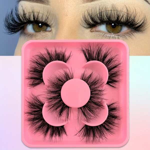 3/10 Pairs Fluffy Eyelashes, Thick Faux Mink