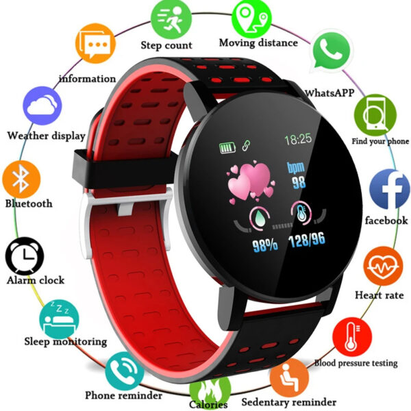 119S Smartwatch  Smart Watch Men Blood Pressure Women Smart Band Clock Sports Fitness Tracker Watch For Android IOS