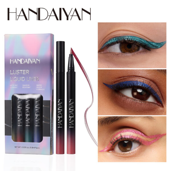 Handaiyan 5Pcs Metallic Color Liquid Eyeliner Set