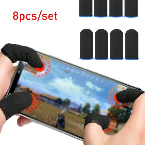 8pcs/Set Breathable Finger Sleeve Gaming Controller - Sweatproof, Scratch Free, Touch Screen Gaming Thumb Glove