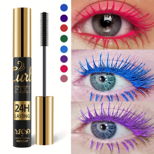 Colorful Mascara 11 Colors Mascara Waterproof Fast Dry Eyelashes Curls Extension Makeup Eyelashes In Rainbow Color, Blue Pinkish Purple Green White Coffee Ink Mascara Eyeliner For Music Festival