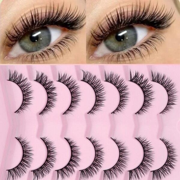 7 Pairs DIY 3D Faux Mink Eyelashes - Natural, Voluminous & Soft, Easy to Apply, Handmade, D Curl, Cat Eye Style, Beginner-Friendly, Reusable, 10-15mm Length, 6-15mm Width, Lightweight & Comfortable for Everyday Glam, Beginnerfriendly Lashes